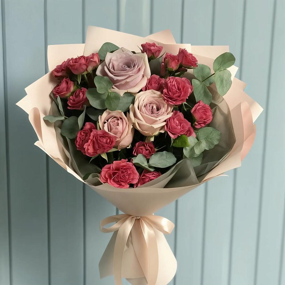 Букет цветов из: Гвоздики и Розы в Юрлово