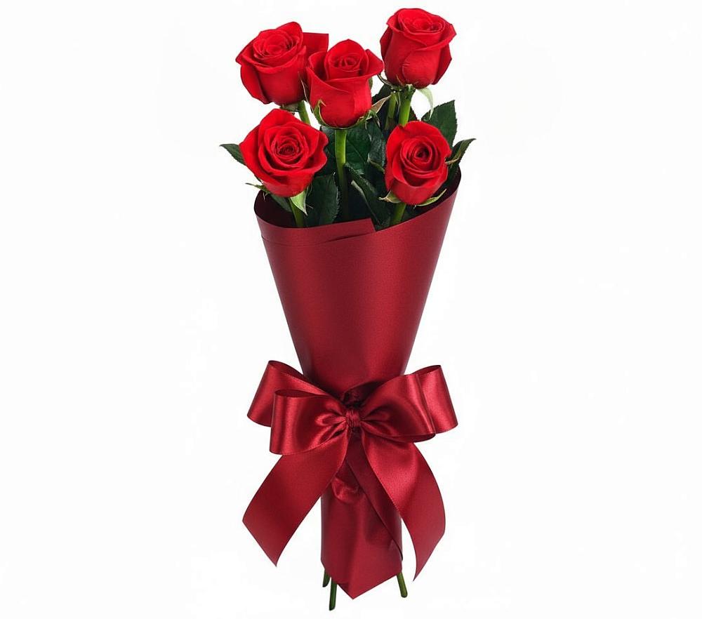 Букет 5 Красных роз Эдлесс Лав в Юрлово