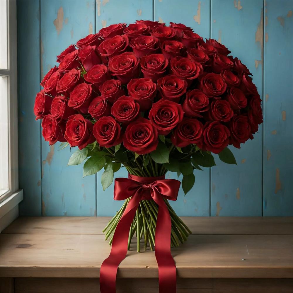 Букет Красные розы Блэк Меджик в Юрлово