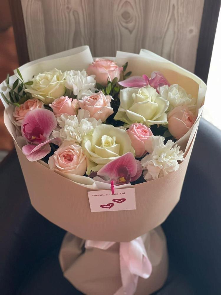 Букет цветов из: Орхидеи, Розы и Гвоздики в Юрлово