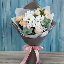 Букет цветов из:  Хризантемы и Розы в Юрлово