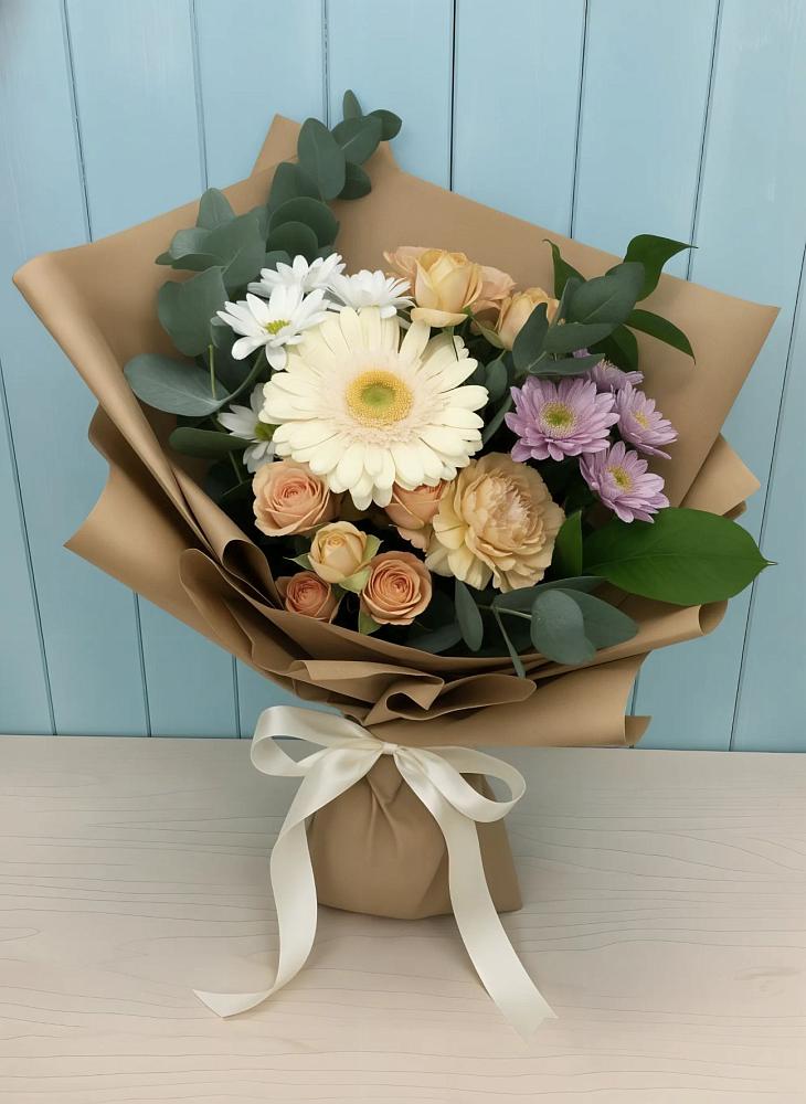 Букет цветов из: Герберы и Хризантемы в Юрлово