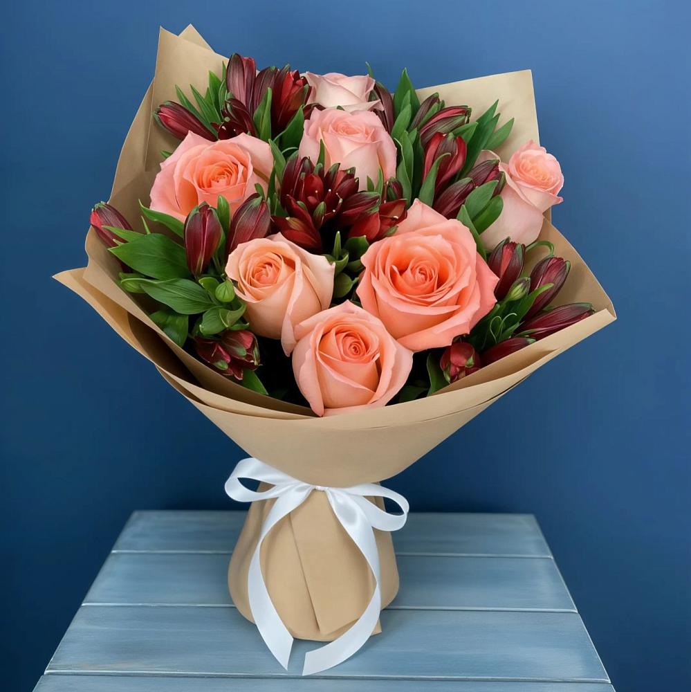 Букет цветов из: Розы и Альстромерии в Юрлово