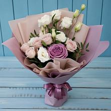 Букет цветов из:  Розы и Лизиантусы #REPLACE_PRED# Юрлово