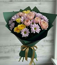 Букет цветов из:  Хризантемы и Розы #REPLACE_PRED# Юрлово