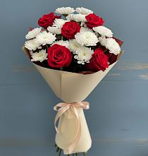 Букет цветов из:  Розы и Хризантемы в Юрлово