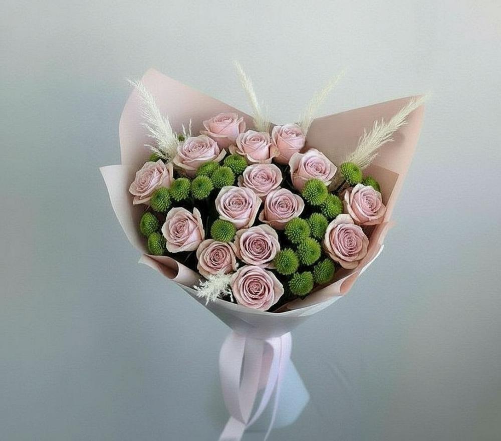 Букет цветов из: Розы и Хризантемы в Юрлово